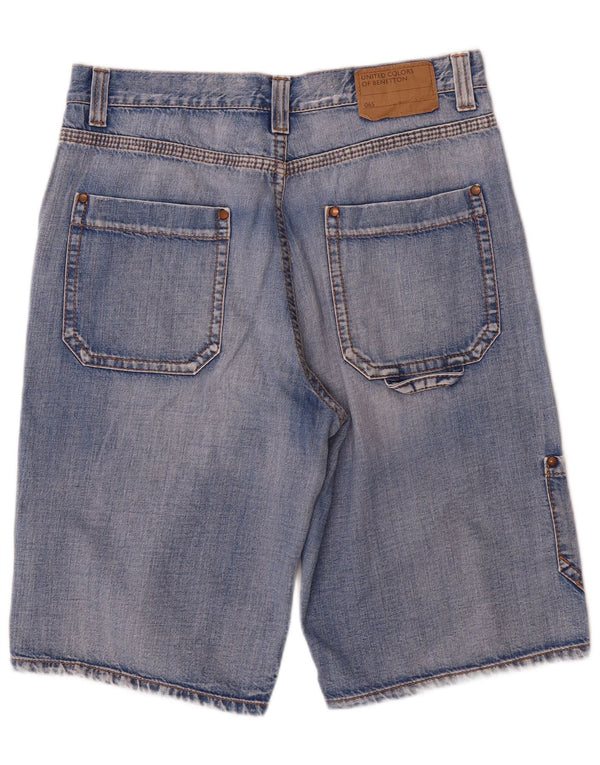 Męskie spodenki jeansowe Benetton Cargo W34, duże, niebieskie, bawełniane