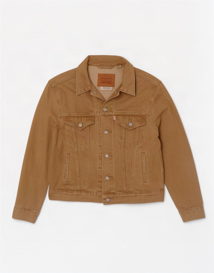 Męska kurtka dżinsowa Levi's UK 36 Small Beżowa bawełniana