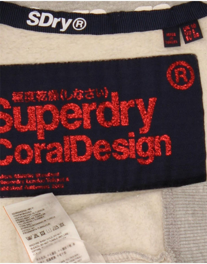 Damska kurtka dresowa Superdry Graphic UK 10, mała, szara, bawełniana