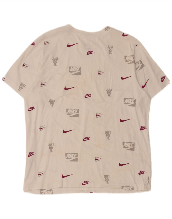 Męski T-shirt z grafiką Nike, duży, biały, bawełniany