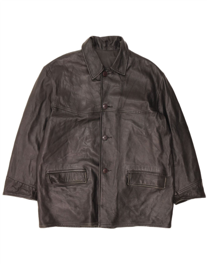 Męska kurtka skórzana VINTAGE UK 42 XL Czarna skóra