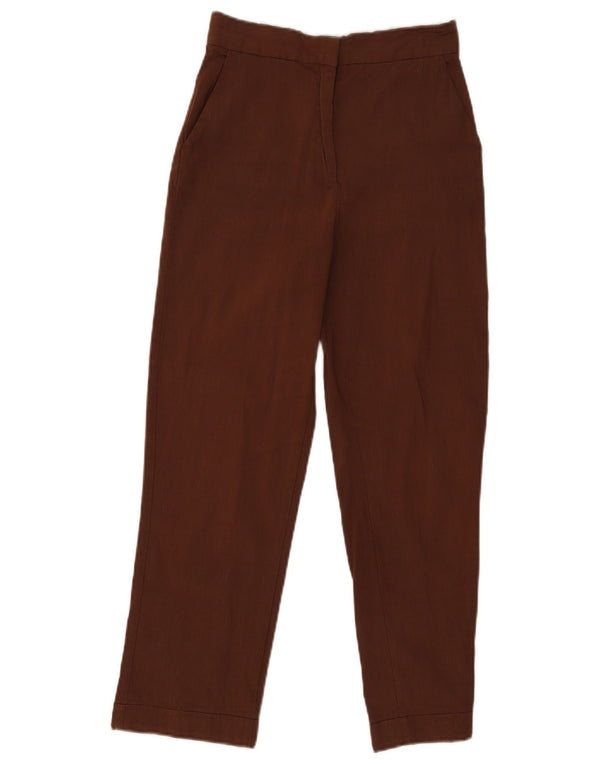 Damskie spodnie chino z wysokim stanem Zara XS W24 L25 brązowe