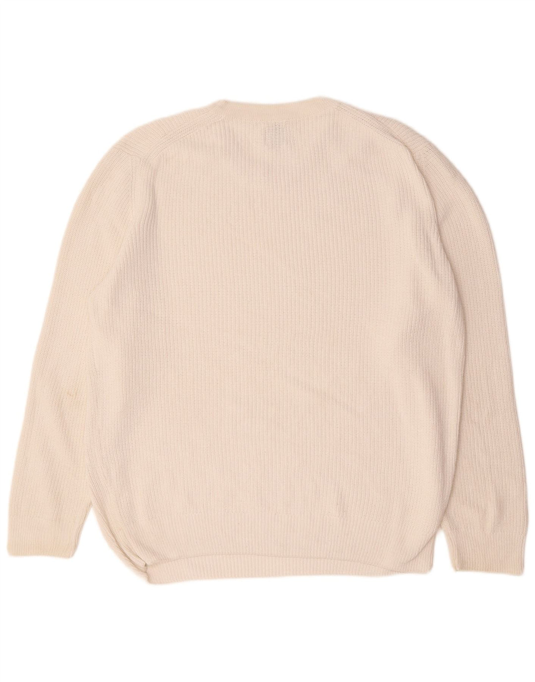 Męski sweter Zara z okrągłym dekoltem, duży, biały