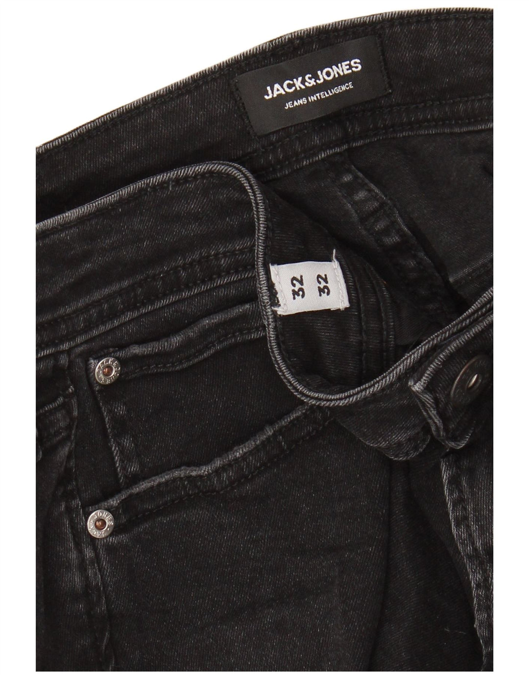 Męskie jeansy rurkowe Jack & Jones w trudnej sytuacji W32 L32, czarne, bawełniane