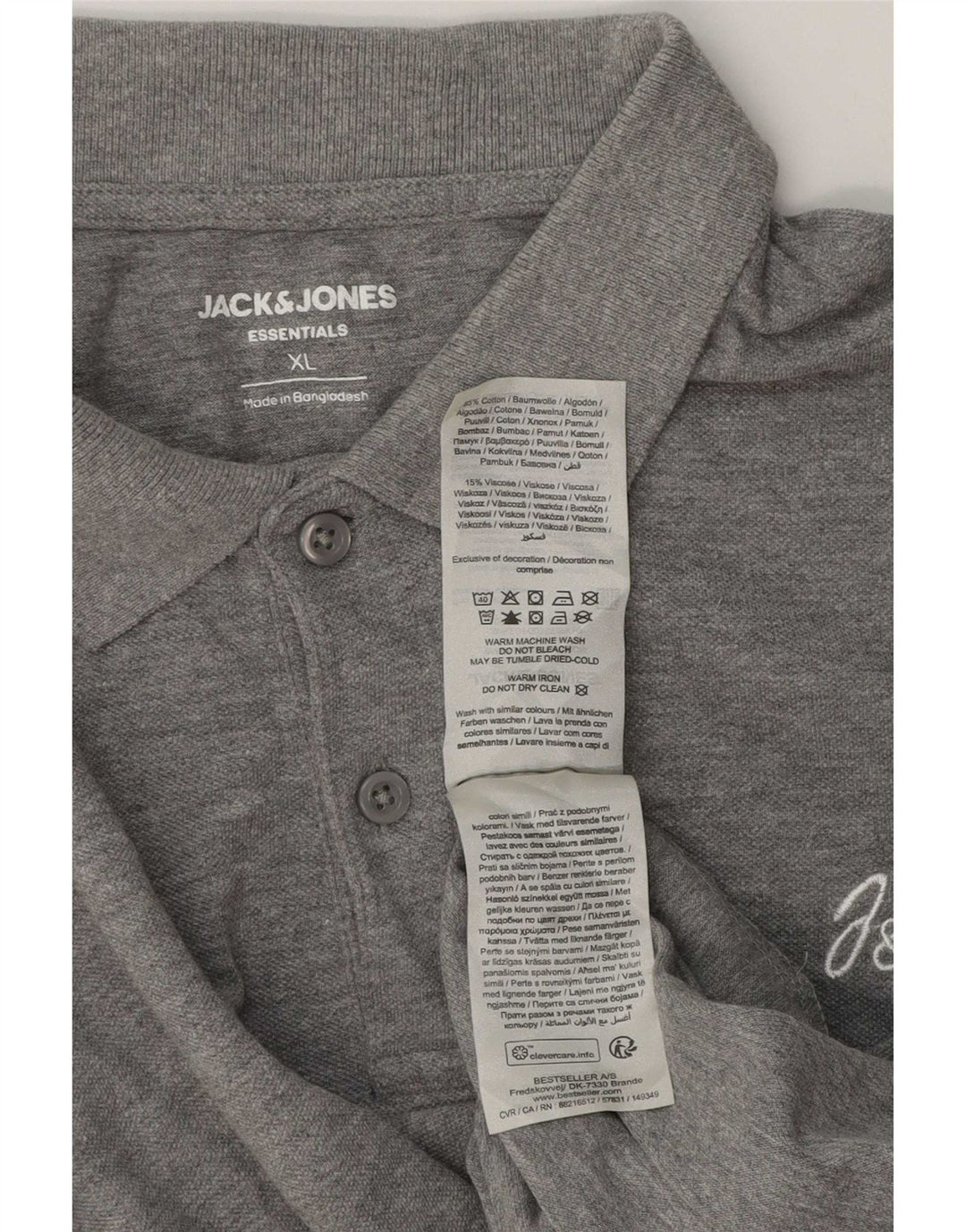 Męska koszulka polo Jack & Jones XL, szara, bawełniana