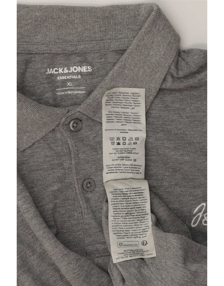 Męska koszulka polo Jack & Jones XL, szara, bawełniana