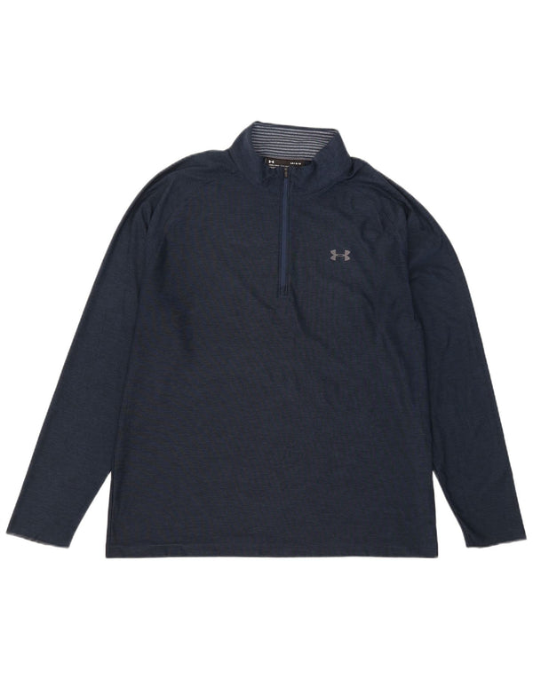 Męski dres Under Armour zapinany na zamek, duży, granatowy, nakrapiany