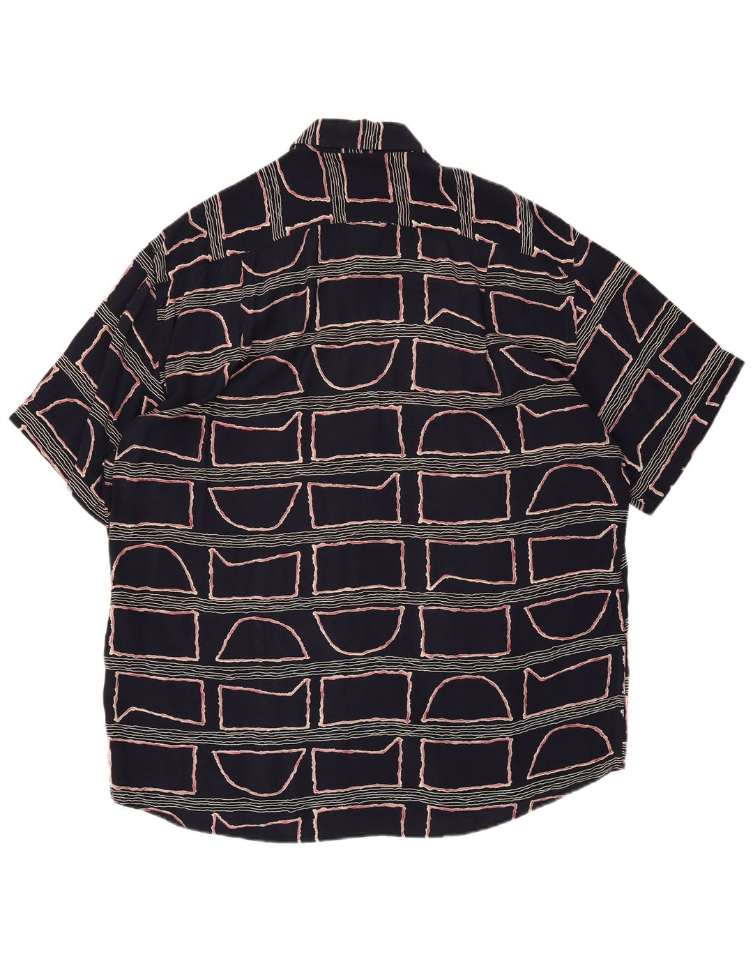 Koszula męska z krótkim rękawem Navigare, duża, granatowa, geometryczna wiskoza