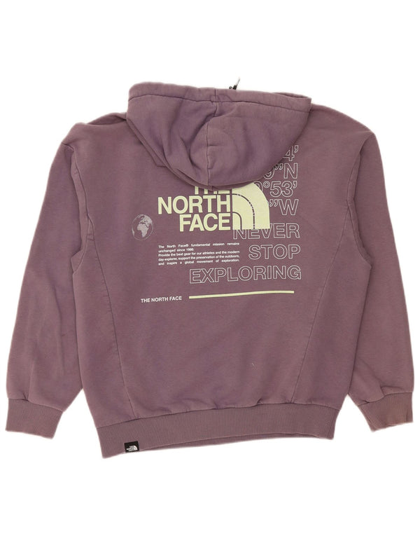 Damski sweter z kapturem The North Face Graphic UK 16, duży, fioletowy, bawełniany