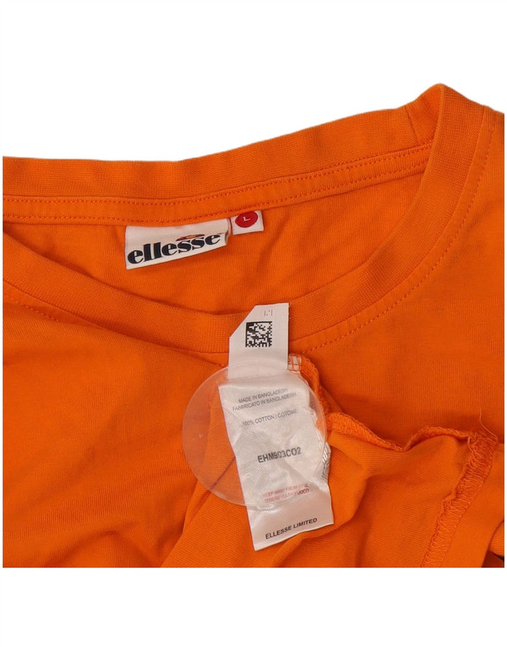 Męski T-shirt z grafiką Ellesse, duży, pomarańczowy, bawełniany
