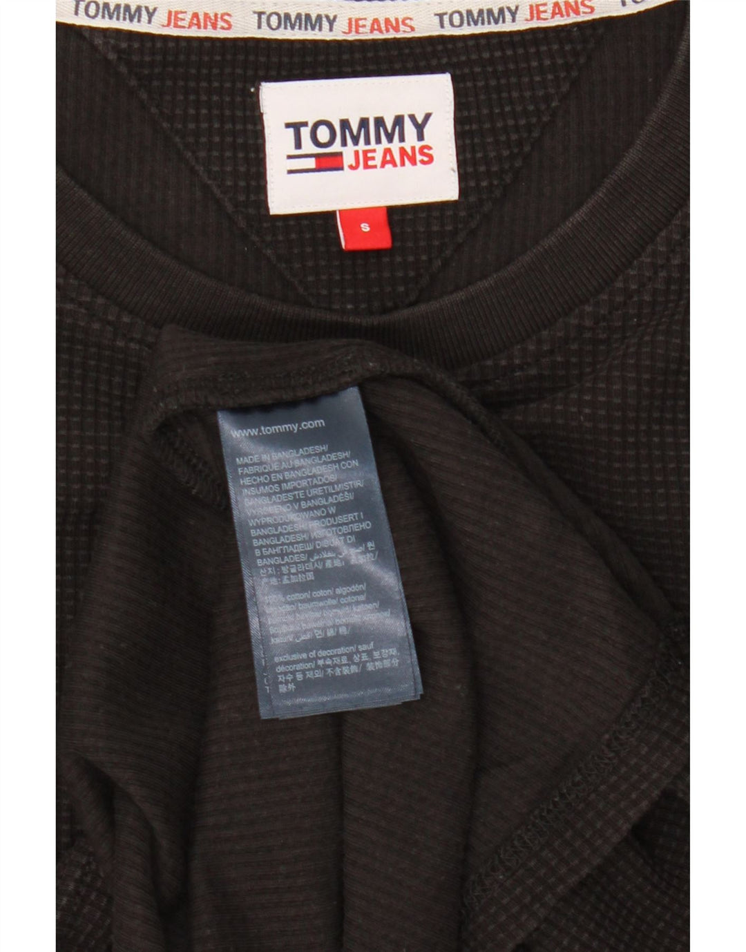 Męski top Tommy Hilfiger z długim rękawem, mały, czarny, bawełniany