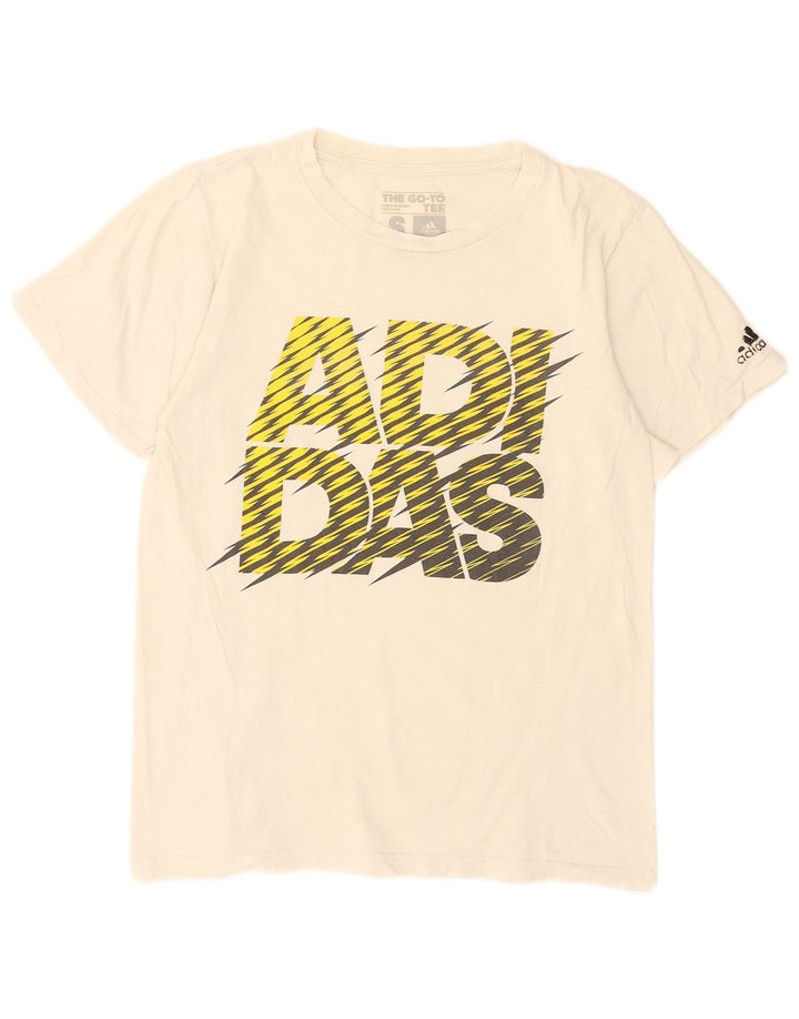 Męska koszulka z grafiką Adidas, mała, biała, bawełniana