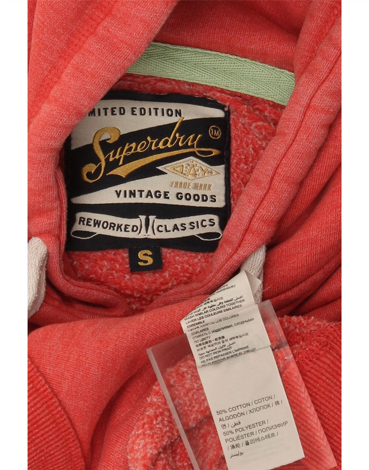 Męski sweter z kapturem Superdry z grafiką, mały, czerwony, bawełniany