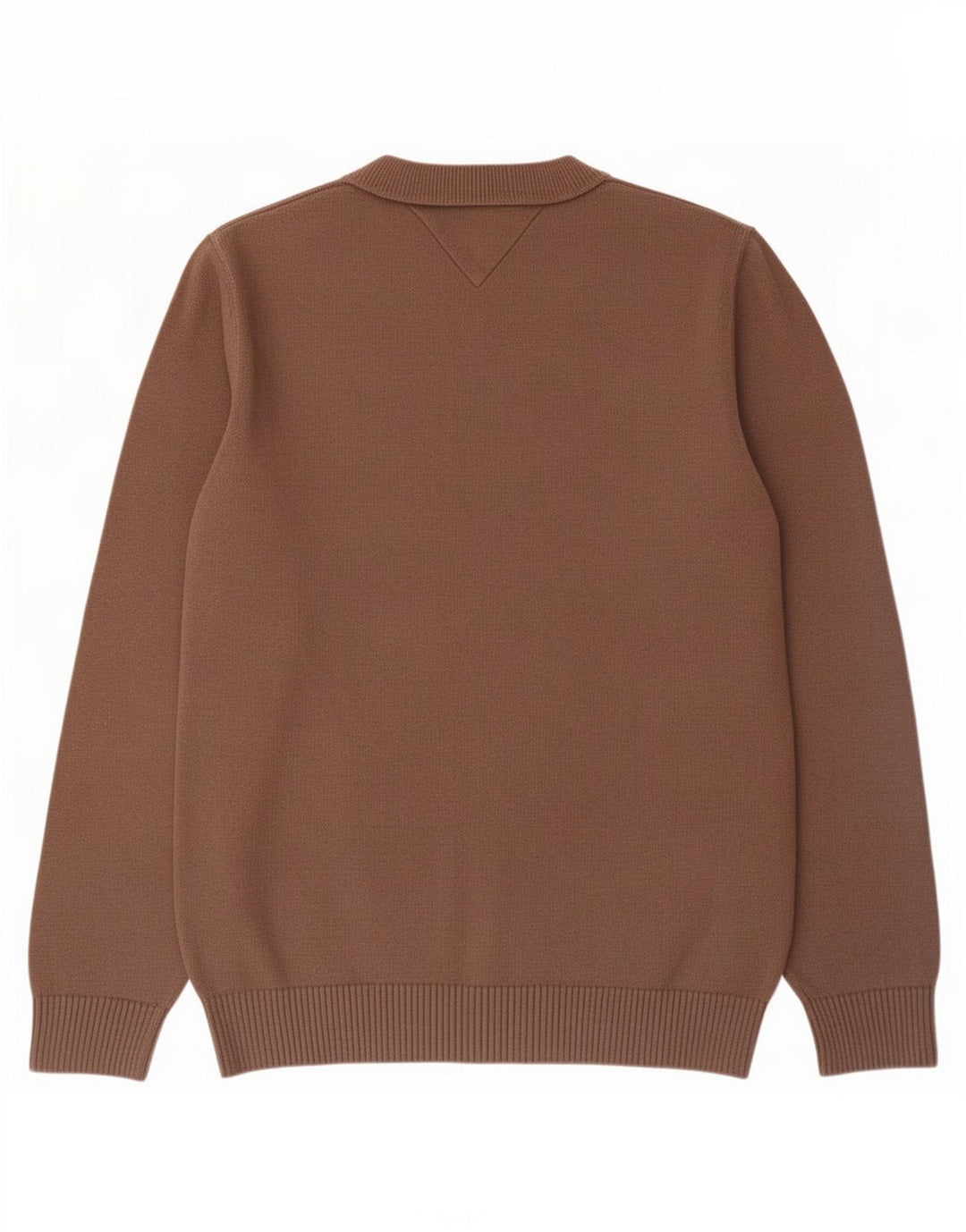 Męski sweter z okrągłym dekoltem Tommy Hilfiger Średni brązowy bawełniany