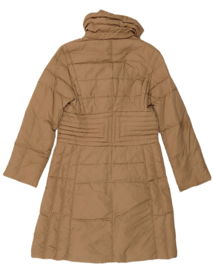 Damski ocieplany płaszcz Moncler, rozmiar 2, średni beż, poliamid