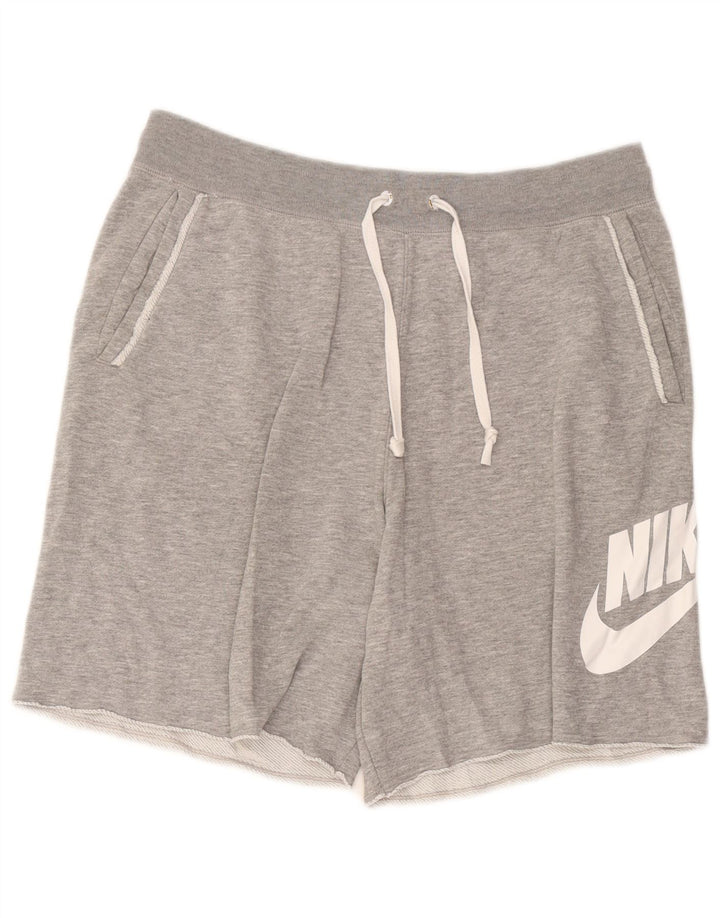 Męskie spodenki sportowe Nike z grafiką, duże, szare, bawełniane w cętki