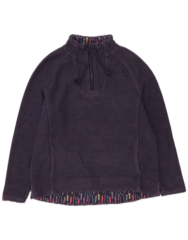 Sweter damski Weird Fish z zamkiem błyskawicznym, UK 16, duży, granatowy, bawełniany