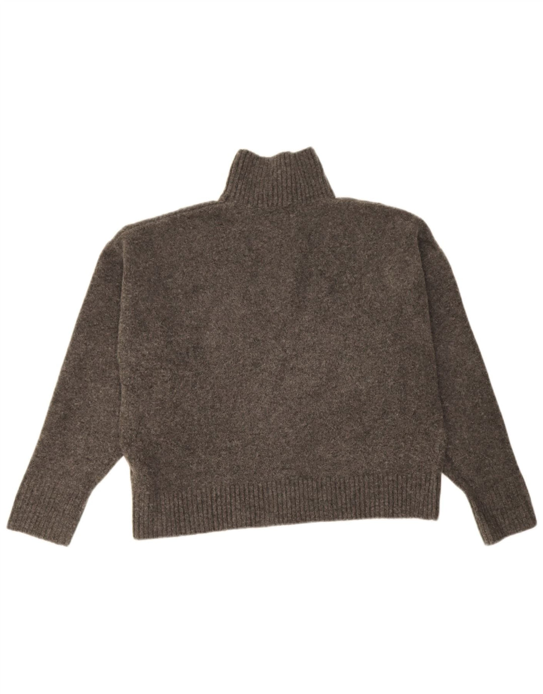 Damski sweter oversize Zara z wywijanym dekoltem UK 14, średni szary, nakrapiany
