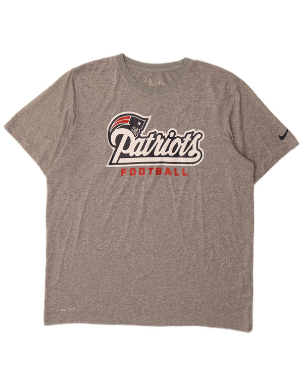 Męski T-shirt z grafiką Nike New England Patriots Top XL, szary, nakrapiany