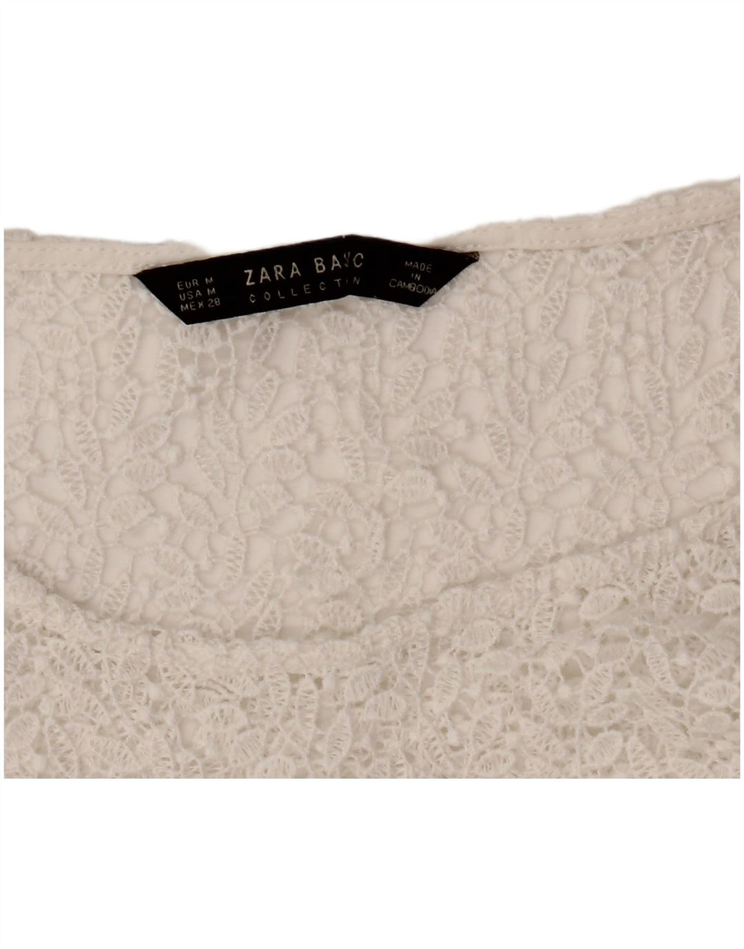 Damska krótka bluzka ZARA UK 12, średnia, biała w kwiaty