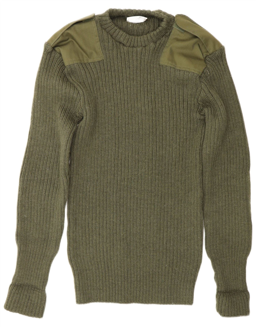 Męski sweter wojskowy z okrągłym dekoltem w stylu VINTAGE, duży khaki