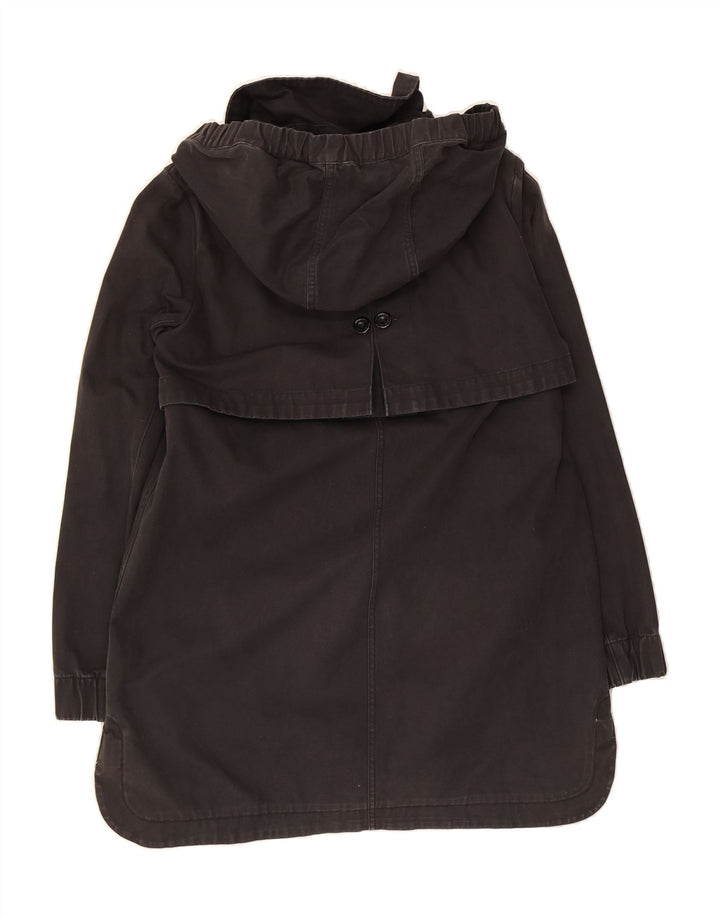 ADIDAS Womens Hooded Windbreaker Jacket EU 40 Medium Black Cotton Vintage Adidas and Second-Hand Adidas from Messina Hembry 