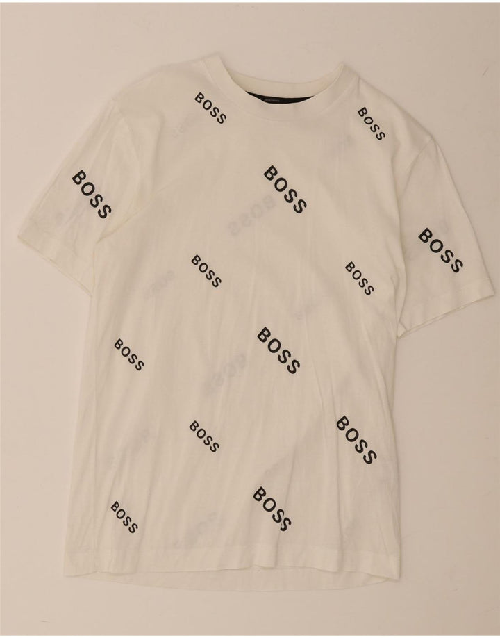 Męska koszulka z grafiką Hugo Boss, mała, biała, bawełniana