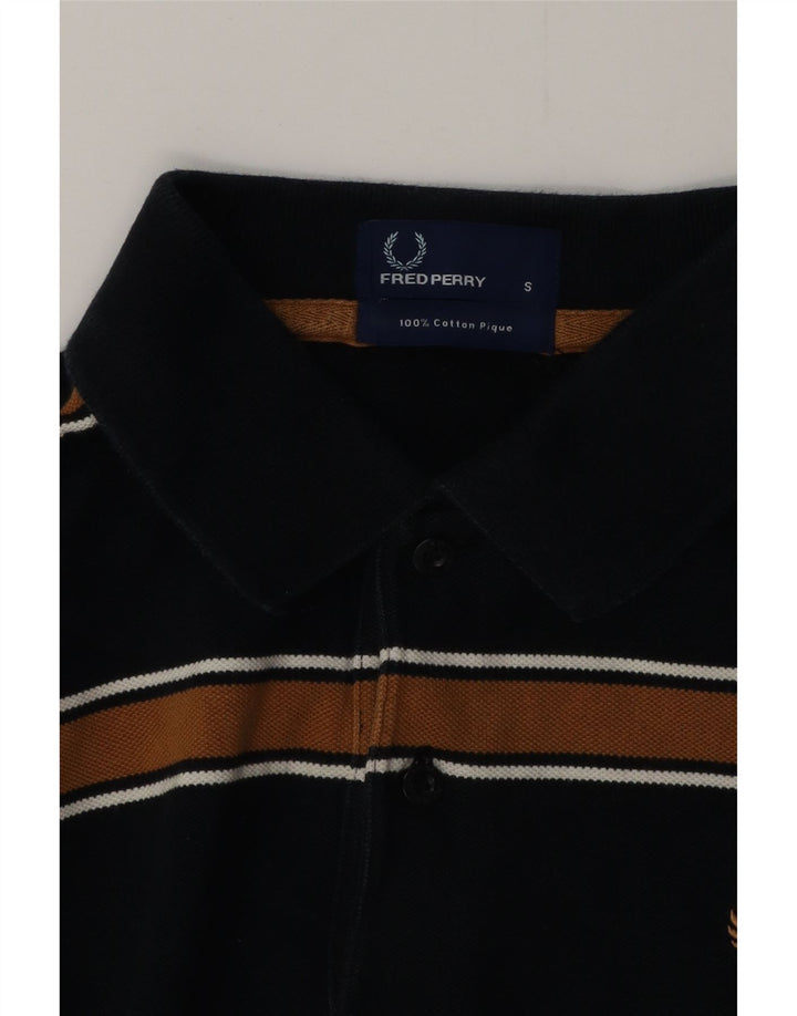 Męska koszulka polo FRED PERRY, mała, czarna, bawełniana w paski