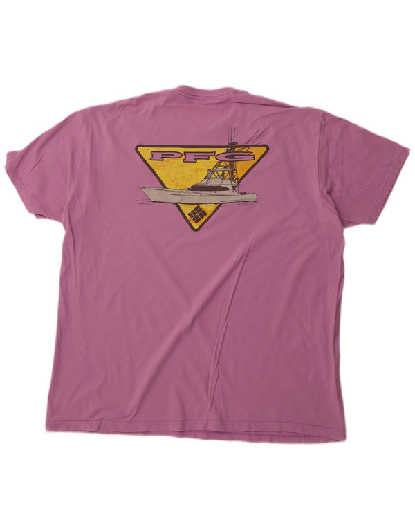 Męska koszulka z grafiką COLUMBIA Top 2XL Fioletowa bawełna