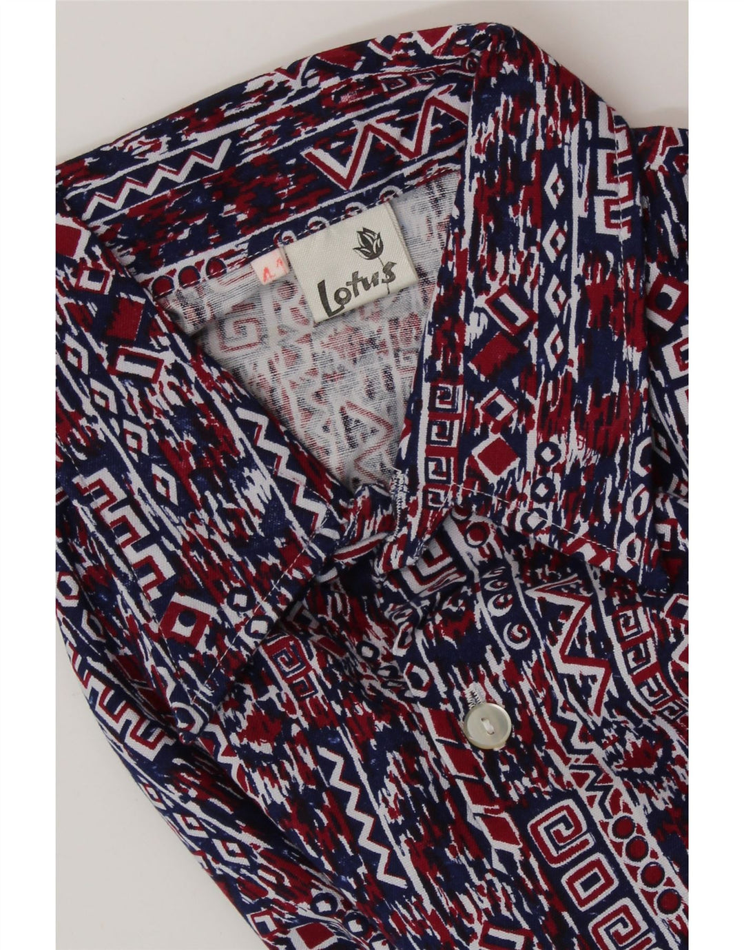 Koszula męska VINTAGE rozmiar 41, duża, granatowa, geometryczna