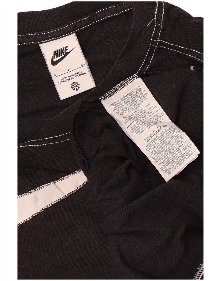 Męski T-shirt z grafiką Nike, mały, czarny, bawełniany w paski