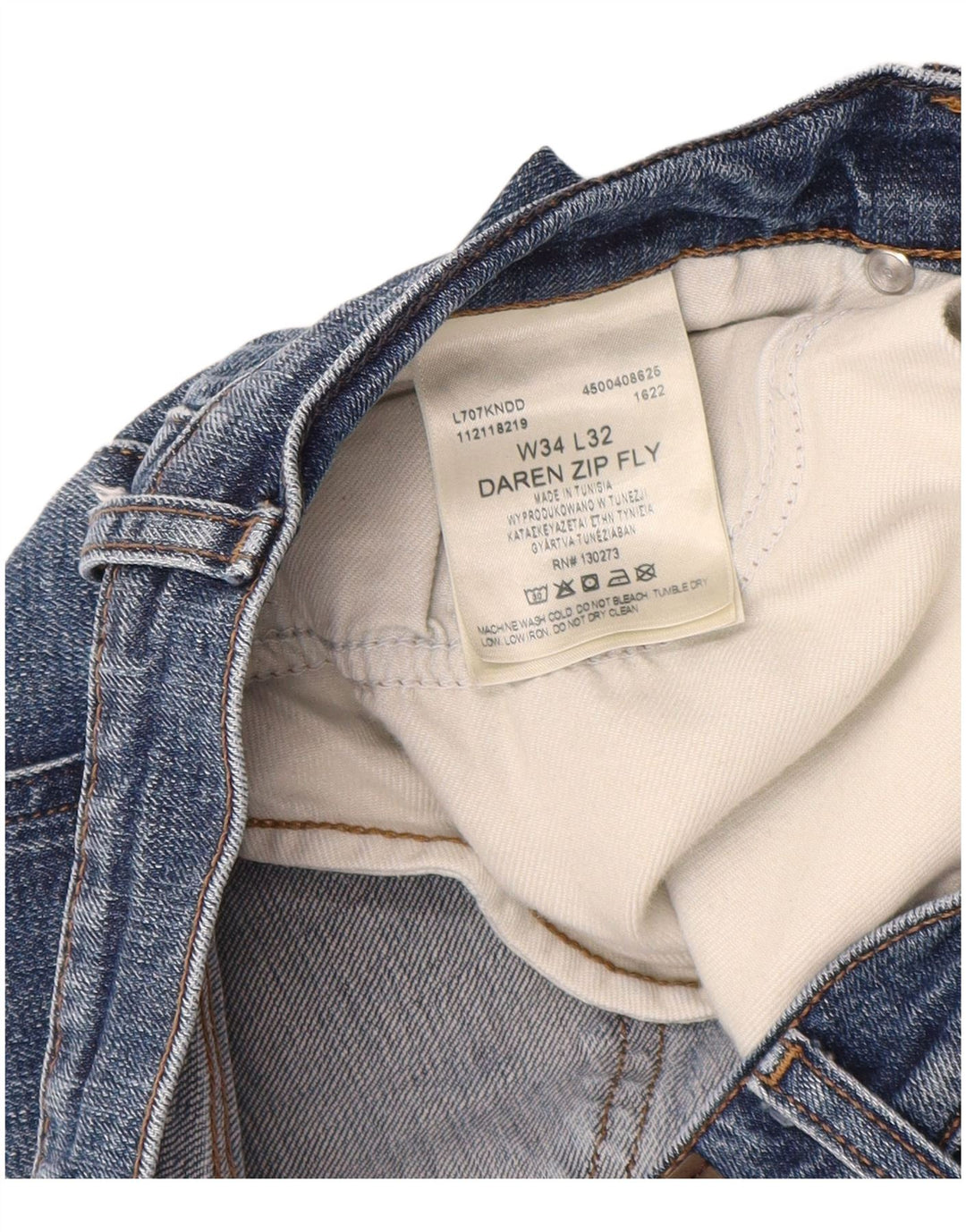 LEE Męskie dżinsy Daren Zip Fly Straight W34 L32 Niebieskie bawełniane