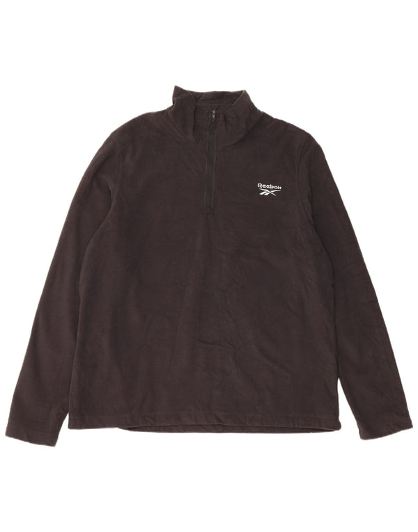 Męski sweter polarowy REEBOK XL, czarny, poliestrowy, zapinany na zamek