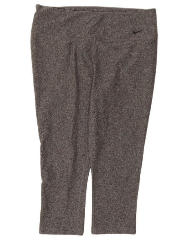Damskie legginsy Nike Dri Fit Capri UK 16, duże, szare, poliestrowe