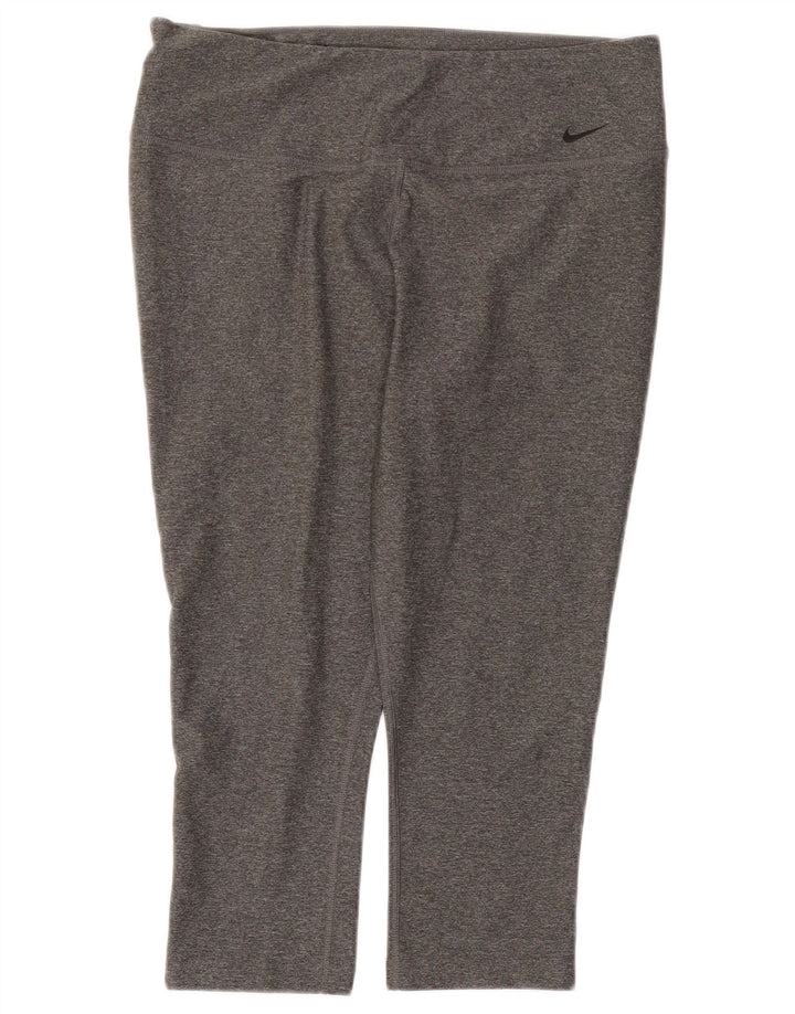 Damskie legginsy Nike Dri Fit Capri UK 16, duże, szare, poliestrowe