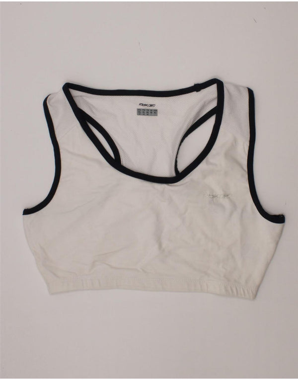 Damski top sportowy Reebok UK 16, duży, biały, bawełniany sportowy