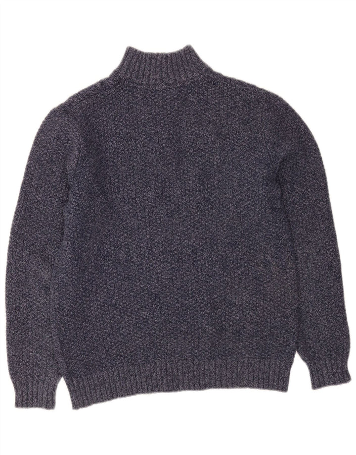 Crew Clothing Męski sweter zapinany na guziki, mały, granatowy, nakrapiany