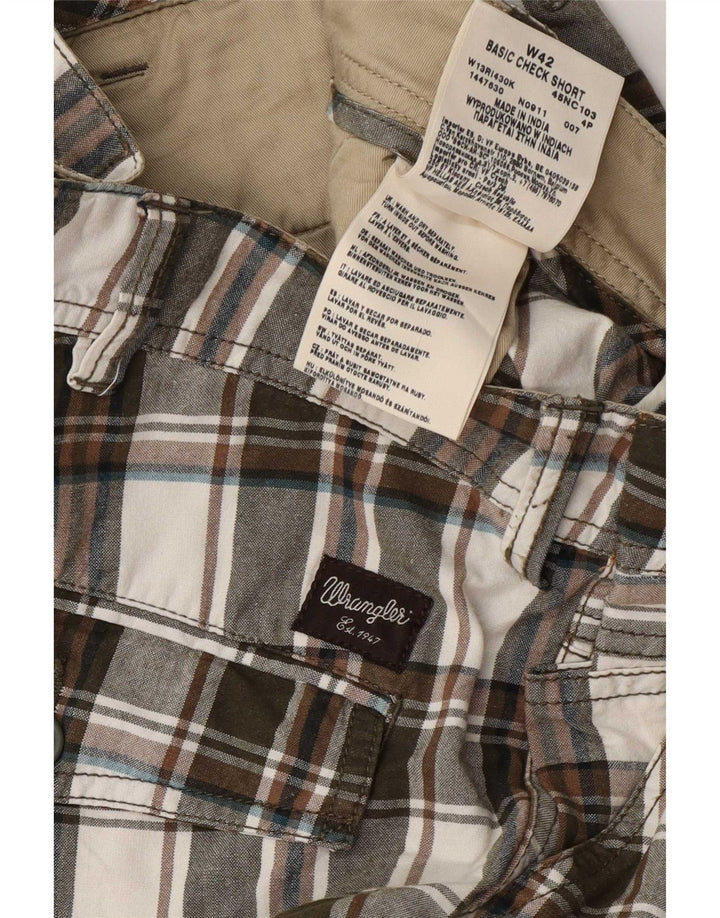 Męskie spodenki cargo Wrangler W42 2XL, bawełniana, wielokolorowa krata