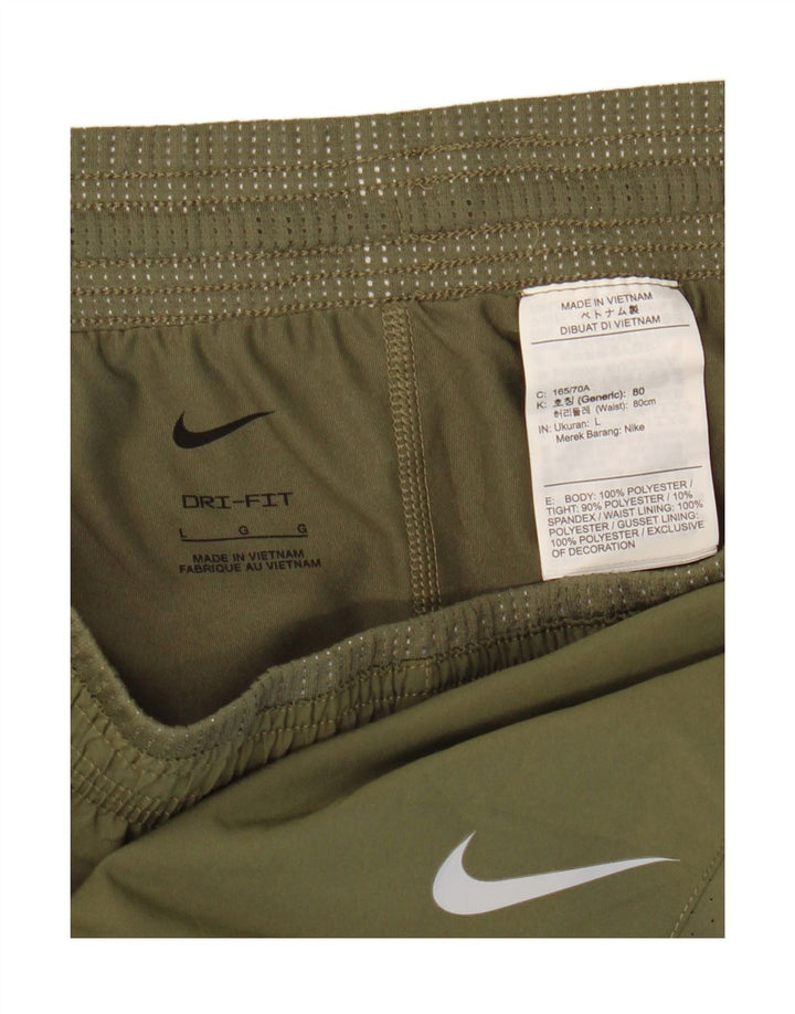Damskie spodenki sportowe Nike Dri Fit UK 14, duże, khaki, poliester