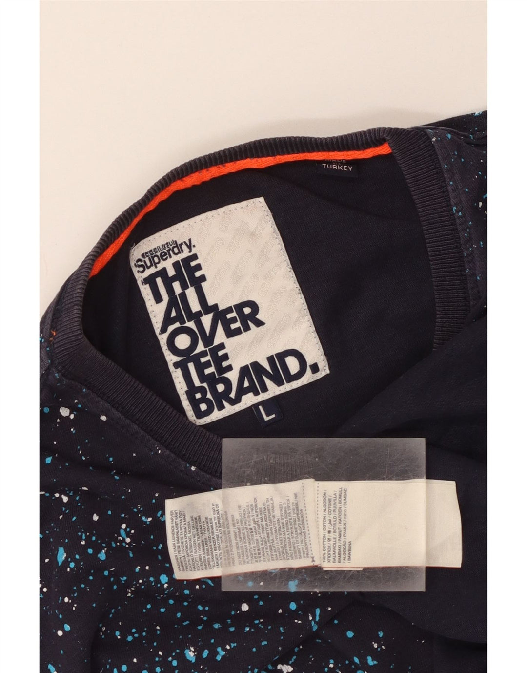 T-shirt męski Superdry, duży, bawełniany w granatowe cętki