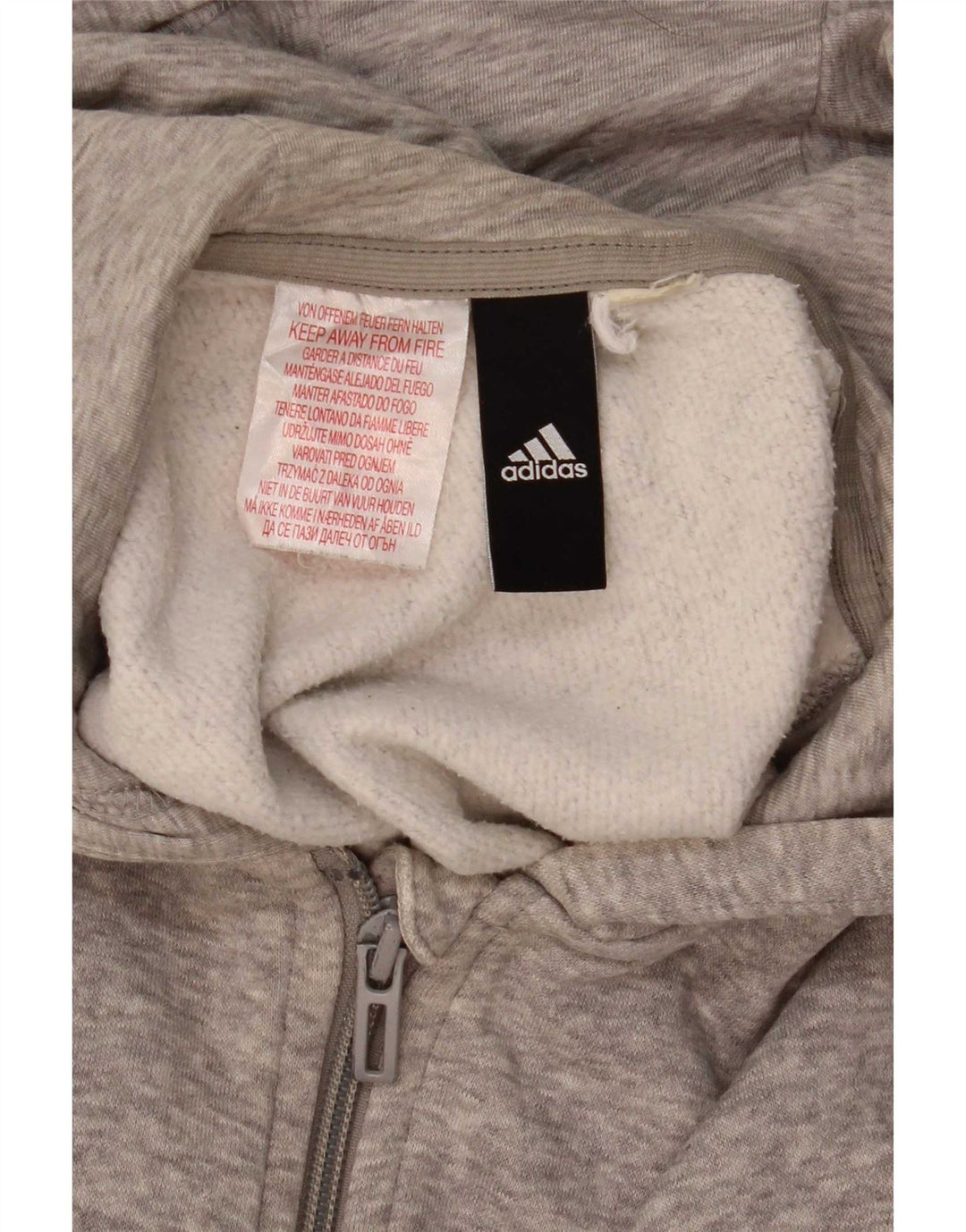 Męski sweter z kapturem i zamkiem Adidas, średnio szary, nakrapiany