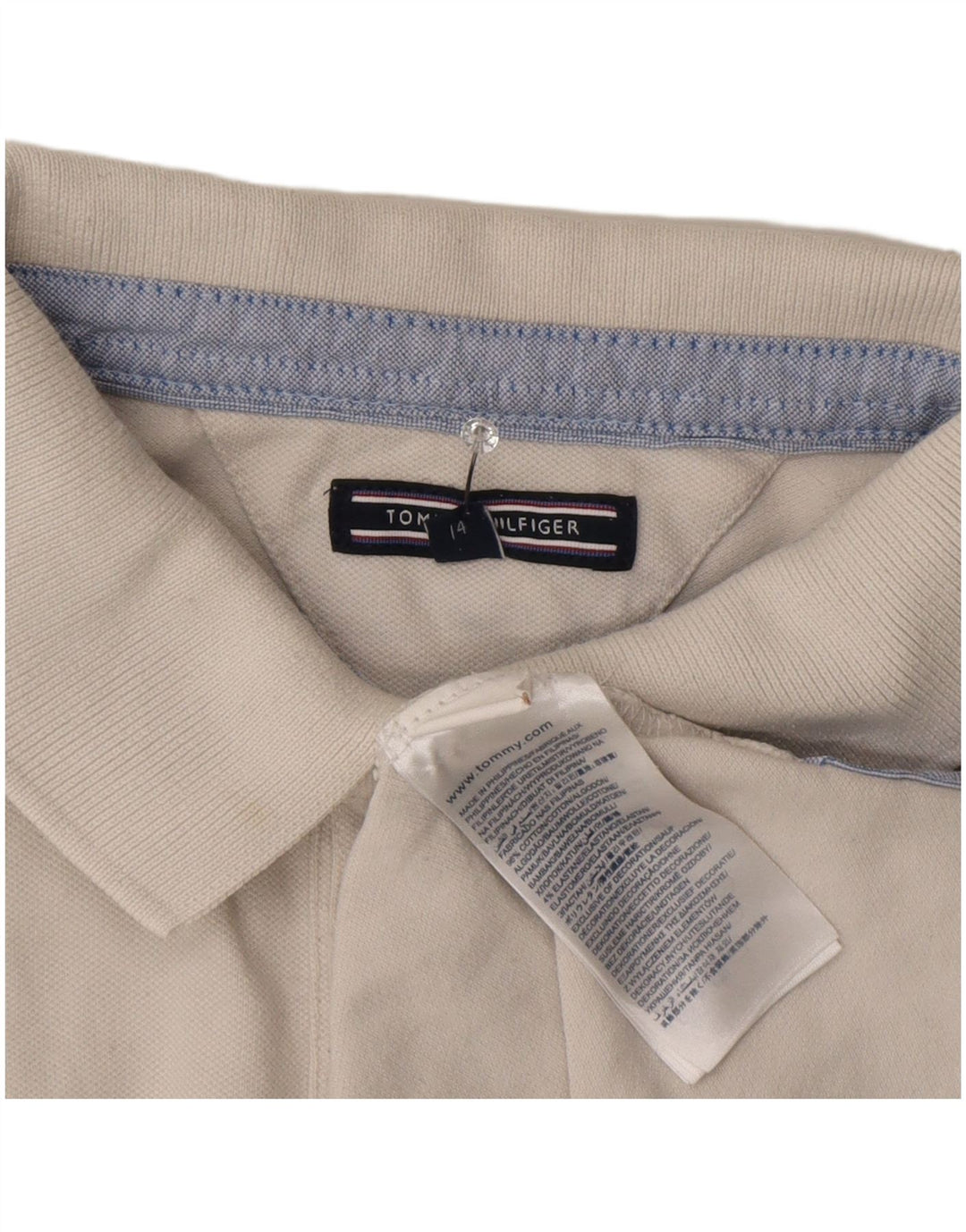 Chłopięca koszulka polo Tommy Hilfiger 13-14 lat, biała, bawełniana