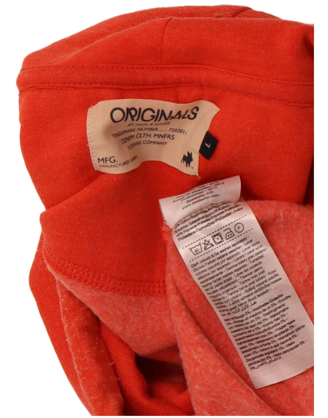 JACK & JONES Męski sweter z golfem, duży, pomarańczowy, bawełniany