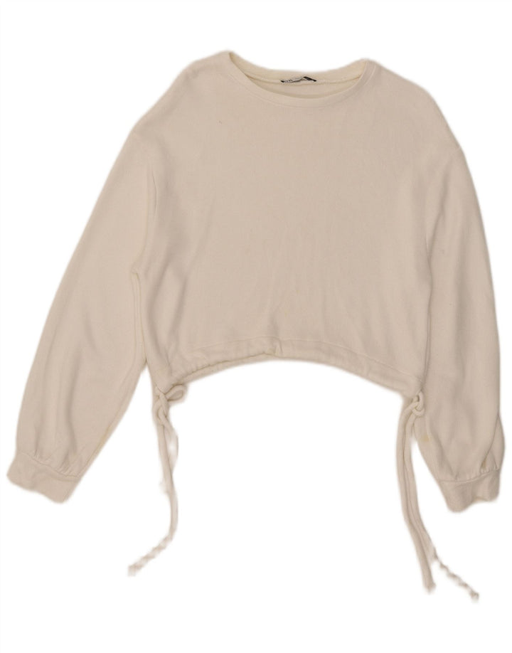 Bluza damska Zara Crop Jumper UK 10 Small White