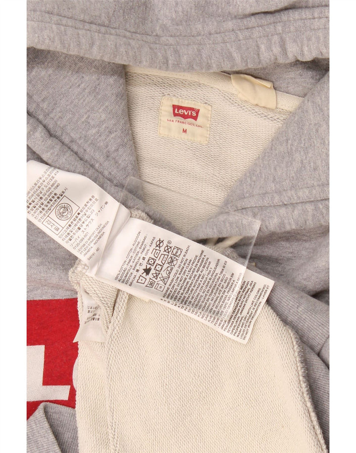 Męski sweter z kapturem i grafiką Levi's, średnioszary, bawełniany w cętki