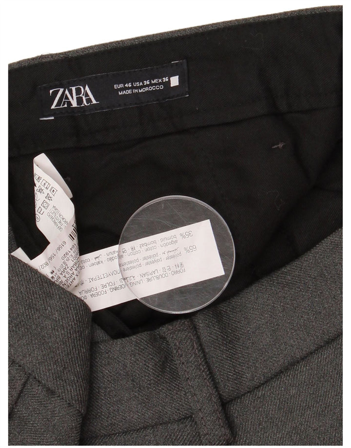 Męskie proste spodnie cargo ZARA EU 46 XL W36 L30 Szary poliester