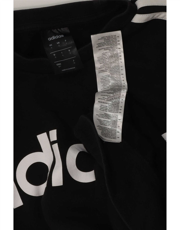 Adidas Męska bluza z grafiką, mała, czarna, bawełniana