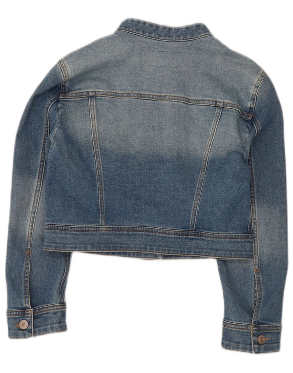 Damska kurtka jeansowa BENETTON Crop UK 10, mała, niebieska, bawełniana