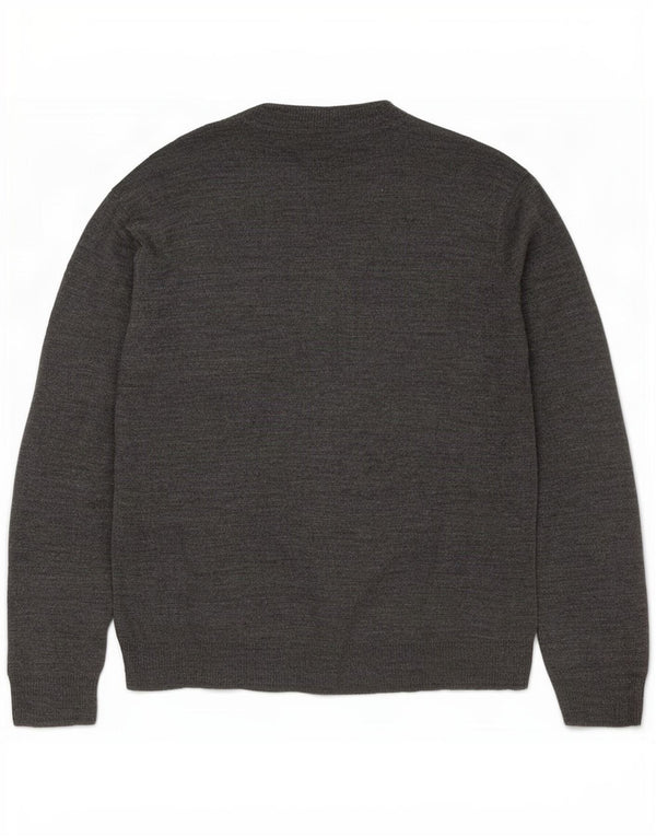 Męski sweter z okrągłym dekoltem Pierre Cardin, duży, szary, akrylowy