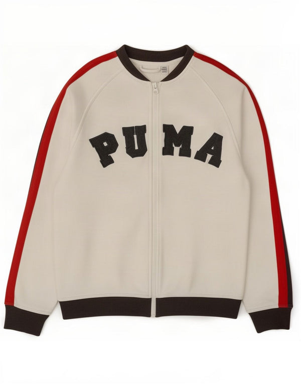 Dziewczęca bluza dresowa Puma z grafiką, 13-14 lat, biała, z blokami kolorów